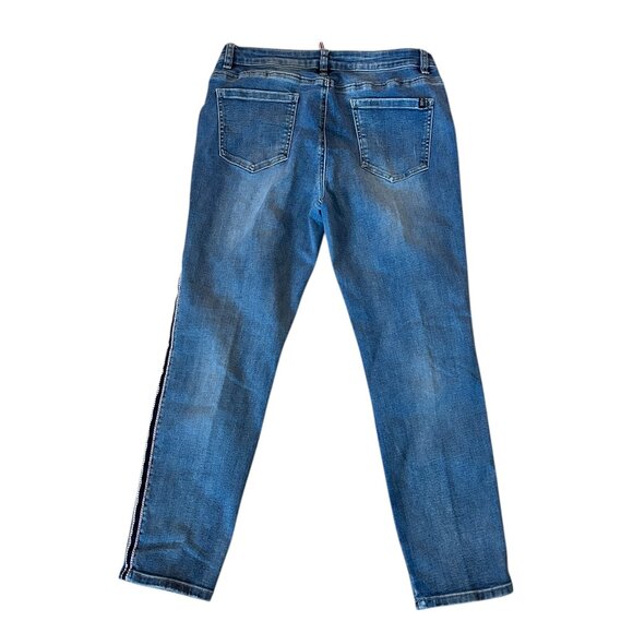 Buffalo by David Bitton Side Stripe Jeans Women's 32 Blue Denim Stretch Mid Rise - Picture 4 of 8